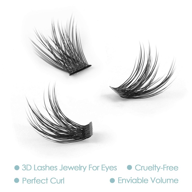 DIY Eyelash Extension, 3D Effect Individual Glue Bonded Lash Clusters