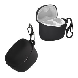 kwmobile Case Compatible with JBL Tune Flex Case - Silicone Cover Holder for Earbuds - Black