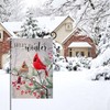 JIMOWANG Winter Cardinal Bird Garden Flag 12" x 18" Vertical