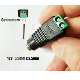 Thsinde 1PCS 12V DC Power Connector+Transformer AC 100-240V Inpu, Male Female 5.5mm x 2.5mm Barrel Jack Connector for CCTV Security Camera Led Strip Wire Ends Plug