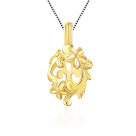 LGSY Flower Cage Pendants Crafting Charm for DIY Necklace Bracelet Jewelry Making Sterling Silver/Gold Plated