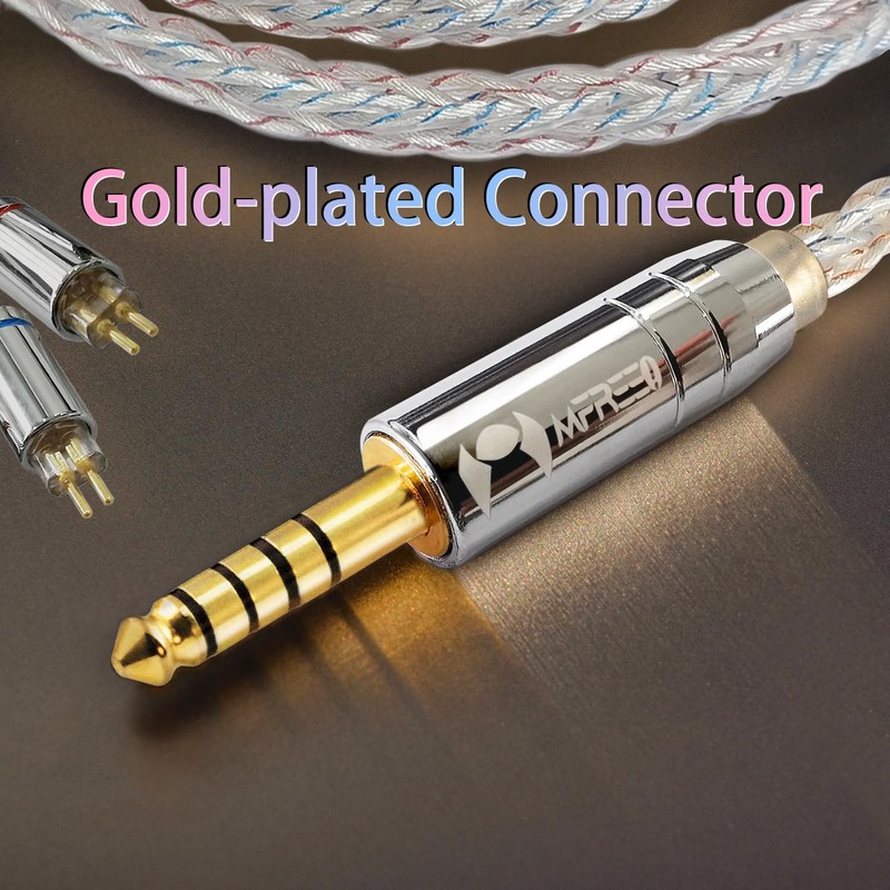 mfreeo Premium IEM Upgrade Cable, MMCX/2-Pin 0.78mm Earphone Cord, 8-Core