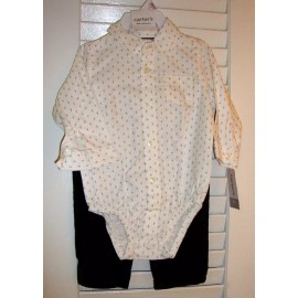 Carter's NWT Carter's Baby Boys 2pc Cotton Dress Shirt & Zip/Snap Pants Sz 9 Months   739