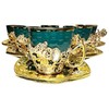 Chandler Coffee Cup Set Made from Green Porcelain and Golden