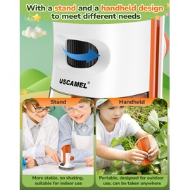 Mikroskop für Kinder mit Stand: Digitales Handmikroskop 100 – 1000 x: LCD-Display 4 K, 2,0 Zoll, USB, tragbar, Taschenmikroskop, mit wissenschaftlichen Kits, 15 Folien, 32 GB Speicherkarte