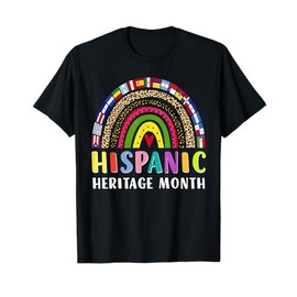 Hispanic Heritage Month Rainbow Latino Countries Flags T-Shirt