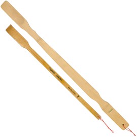 BambooMN Pieces 25 Inch Inch Extra Long Handled Bamboo Shoehorn Plus Free Travel Size Backscratcher