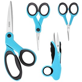 Asdirne Premium Sewing Scissors Bundle, Perfect Sewing Partners, Sharp and Durable, Comfortable Handle, Contains 9”Fabric Scissors, 5”Detail Scissors, 3.9”Embroidery Scissors, 4.8”Thread Snips