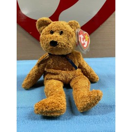 TY FUZZ Beanie Baby Bear  MWMT