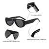 Long Keeper Retro Oversized Sunglasses Women Oval Sunglasses Flat Top