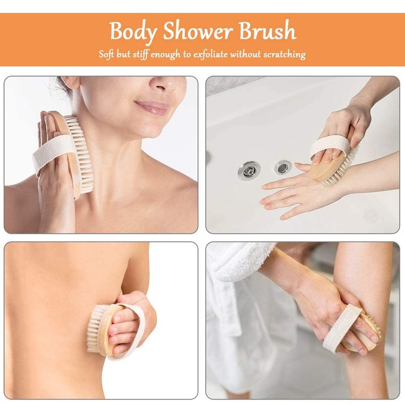 URAQT Dry Brush, Back Brush, Massage Brush, Body Dry Brush