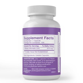 Pure Original Ingredients Marshmallow Root, (100 Capsules) Always Pure, No Additives Or Fillers, Lab Verified
