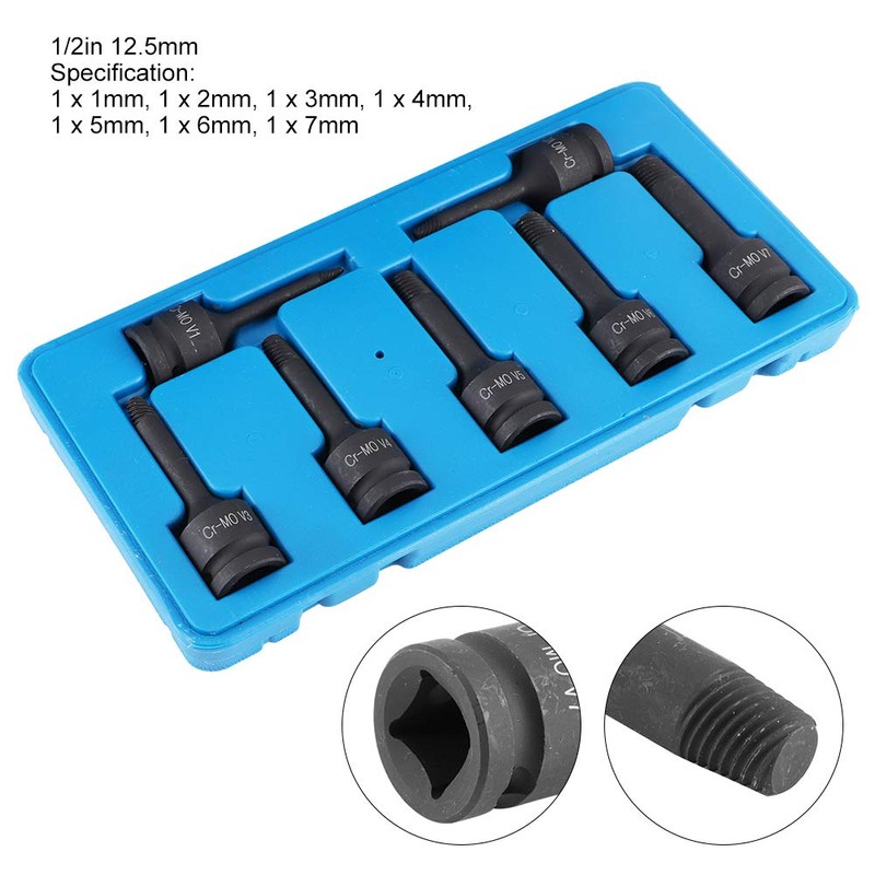 Screw Extractor Set, 7 Pieces, 1/2 Inch Square Head Screw