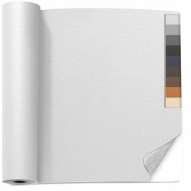 SiiRo 16X79 inch Self Adhesive Leather Repair Patch, White Leather Patches for Furniture, Adhesive Leather Tape for Car Seat Repair, Large Leather Couch Patch Kit(White)