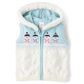 Gymboree,and Toddler Zip Up Sweater Vests,Cosmic Light Snowmen,18-24 Months