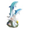 Ebros Sea World 2本のボトルノーズイルカ 水泳 コーラルリーフ 像 高さ5.5インチ 海洋 海洋