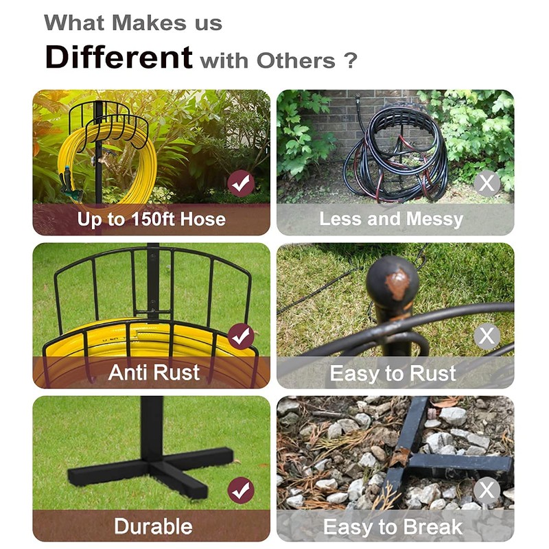 Artigarden Freestanding Garden Hose Holder Stake with Brass Faucet, Heavy