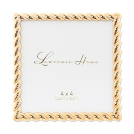 Lawrence Frames Rope Design Metal Frame, 4x4, Gold