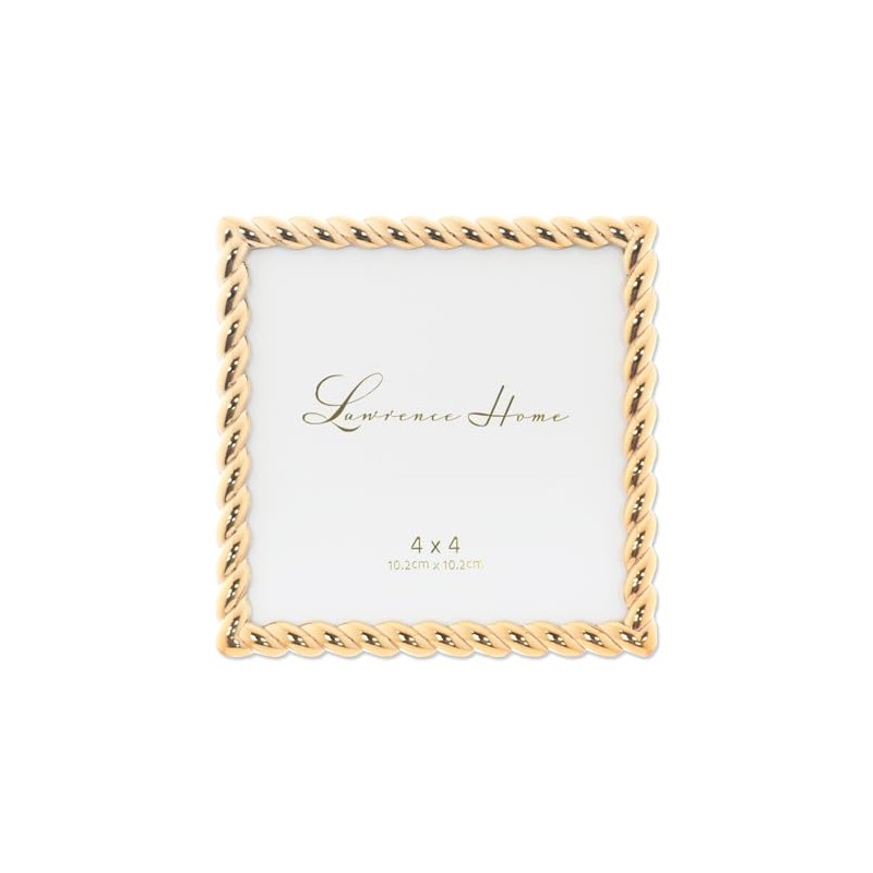 Lawrence Frames Rope Design Metal Frame, 4x4, Gold