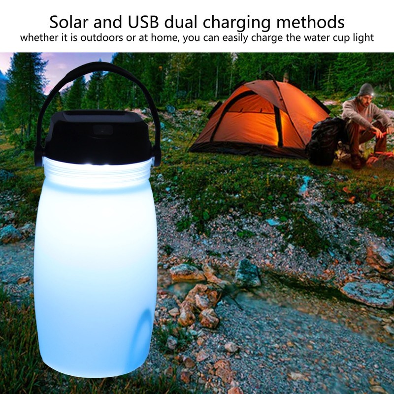 Solar Charging Water Bottle Luminous Water Cup Teacup Outdoor Camping