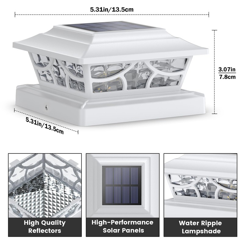 SIEDiNLAR Solar Post Lights Outdoor 4 Modes Deck Fence Post
