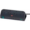 Brennenstuhl Desktop-Power extention with switch and USB 2.0 4-way Black
