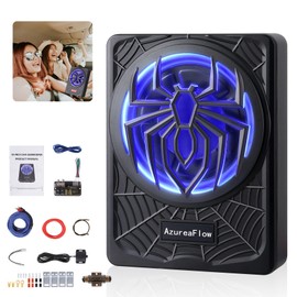 AzureaFlow 1200W 10" Slim Under Seat Powered Car Subwoofer