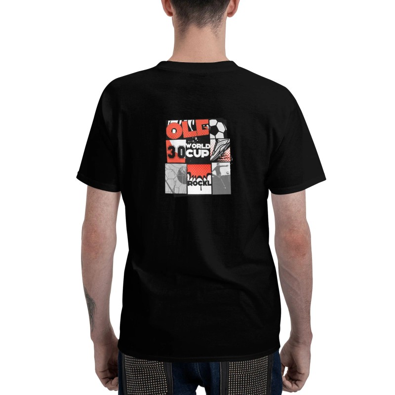 180g Men's Pure Cotton Crew Neck Short Sleeve T-ShirtColor: Black,