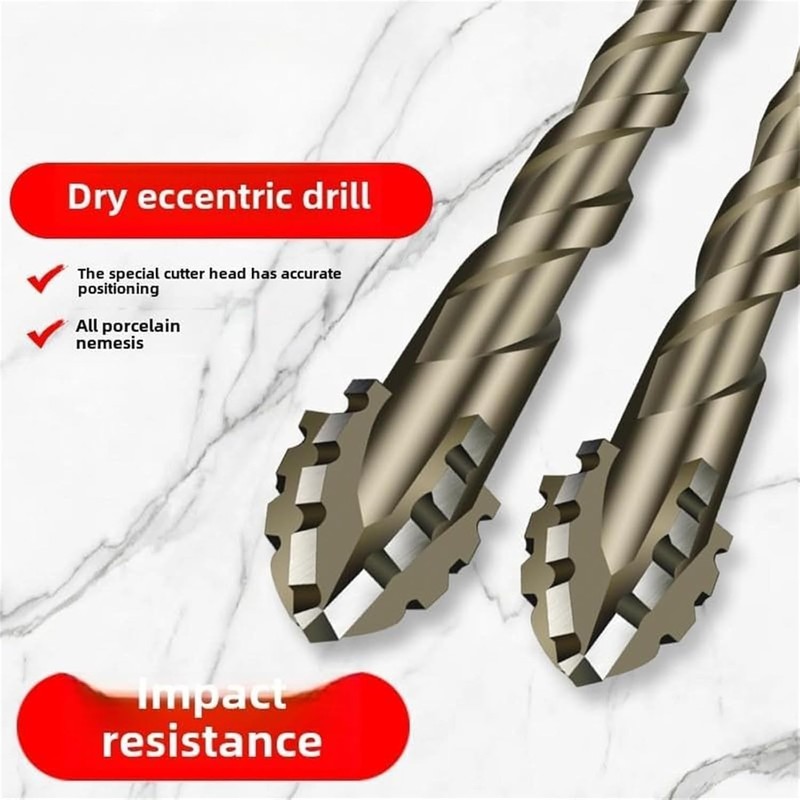6 Pcs Four-Flute Sawtooth Eccentric Twist Drill Bit, Concrete and