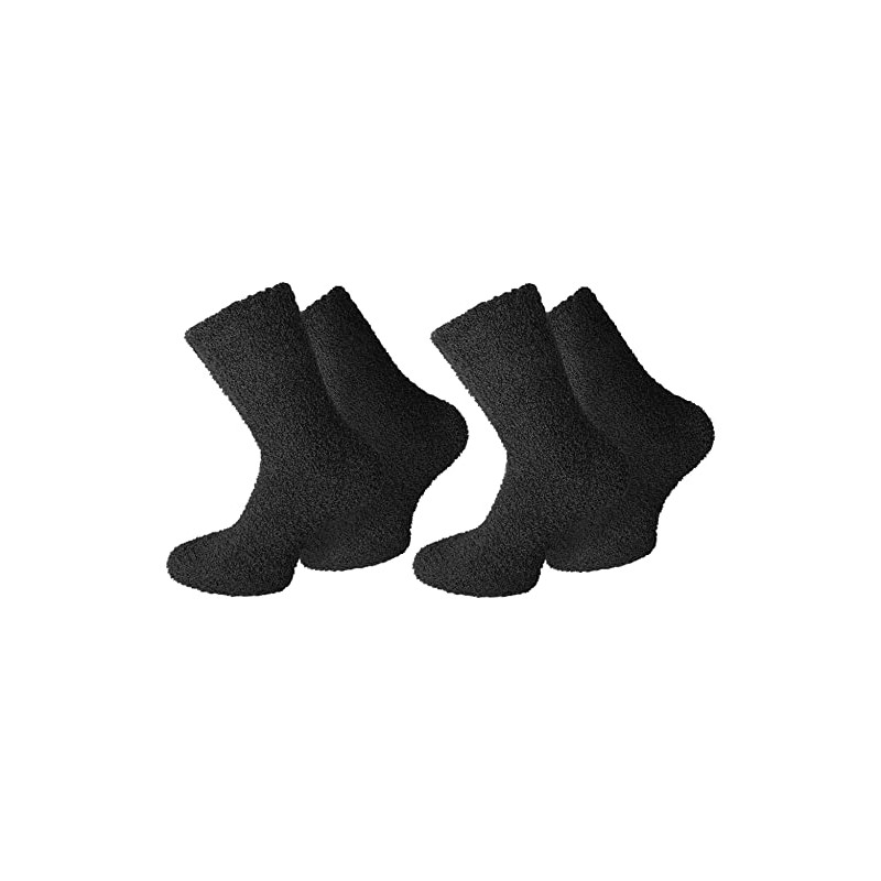 normani 2 Pairs of Cuddly Socks Colour Plain / Black