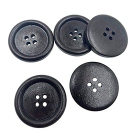 50 Pack 30mm (1 1/5") Wood Buttons,Large Round Shape Natural Wooden Buttons for Sewing Coat Sweater Crafts PT2058
