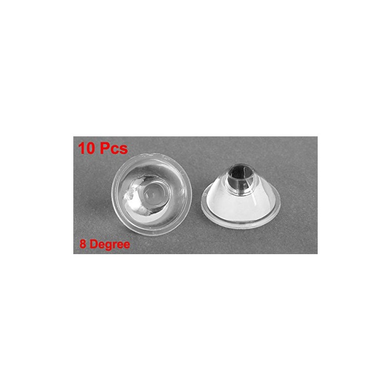 20mm Transparent LED Lens Reflector Collimator 8 Degree 10pcs