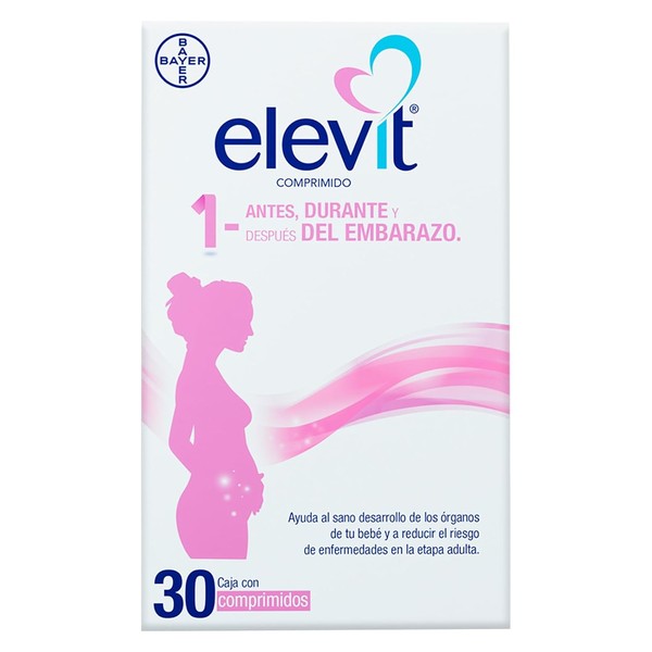 Elevit Embarazo y Lactancia, Multivitamínico con Ácido Fólico y Hierro,