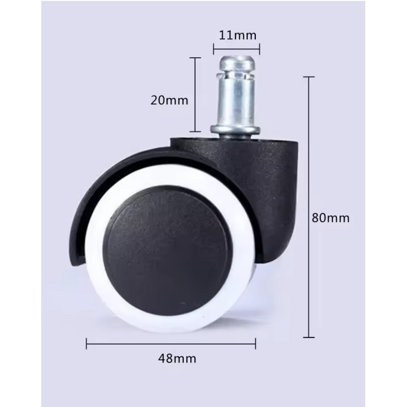 2 Inch Silent Rubber Furniture Casters – Set of 5