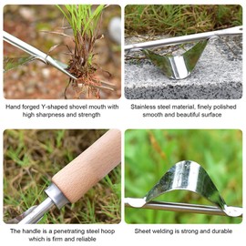 ACHANFLY Weed Remover Tool Weeder Tool Garden Hand Weed Puller Stainless Steel Dandelion Removal Tool Root Remover Manual Weed Removing Weeding Tools for Garden Grass Patio Lawn Farmland