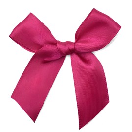 HUIYOULAI 50 Count Hot Pink Mini Satin Bows with Adhesive Dots & Card, 2.36" Premade Ribbon Bows for Valentine's, Gifts, Crafts, Party Décor