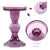 GMWD 3 Pcs Glass Candle Holder Set Clear, Purple Candlesticks