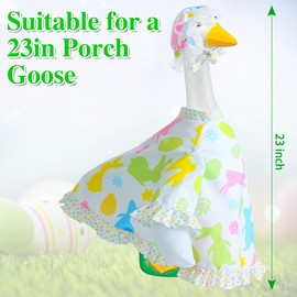Muximud Easter Goose Outfit Lawn Porch Goose Clothes for 23" Cement Porch Goose Statue Spring Easter Outdoor Patio Yard Lawn Decoration