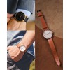 QUARKZMAN White Genuine Leather Strap 16 mm Width Flat Thin