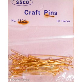 SSCO Craft Pins #4824 (2" Long 30 Pieces Round Eyelet Top) Metal (Very Bendable)