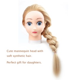 PERFEHAIR Doll Mannequin Head for Hair Styling, Braiding - 26", Practice and Training Hair Cosmetology Manikin Head for Kids and Girls
