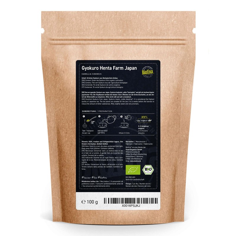 Biotiva Green Tea Gyokuro Japan Organic 100g - Premium -