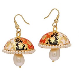 Indian Style Imitation Meenakari Jhumka Earrings For Women / AZINME498-FMW