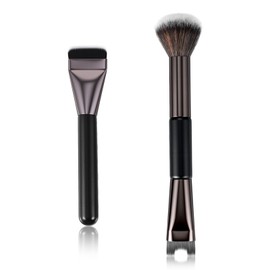 Nogeqi 2 Pcs Nose Contour Brush, Foundation Concealer Brush,Double Head U-Shaped & Fluffy Brushes, Makeup Tools for Precise Nose Sculpting, Highlight and Defining, Women Girls Makeup Concealing