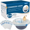 SAMEKY Commode Liners with Absorbent Pads | 100Bags+100Pads for Bedside
