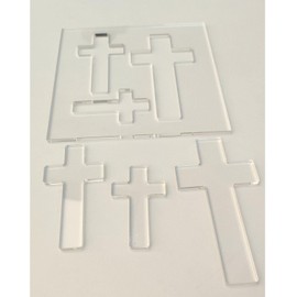 Cross Router Template, Clear Acrylic Ribbon Crosses Router Inlay Router Templates for Woodworking, DIY Craft Template, DIY Craft Template (Model 1)
