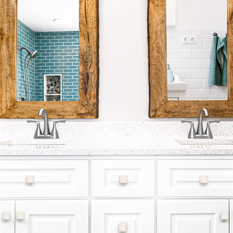 Cabinet Knobs Brushed Nickel Square Knobs for Cabinets and Drawers