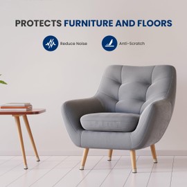 Serenelife Chair Leg Floor Protectors | 24 Rubber Furniture Leg Covers & End Caps For Hardwood Floors | Anti-Slip & Scratch Protect Floors | Fits Furniture & Chair Legs 1.05 IN - 1.50 IN | Clear