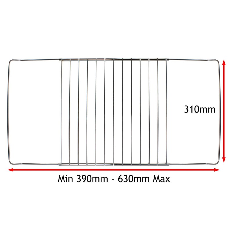 SPARES2GO Chrome Adjustable Width Shelf for Stoves Oven Cooker (310