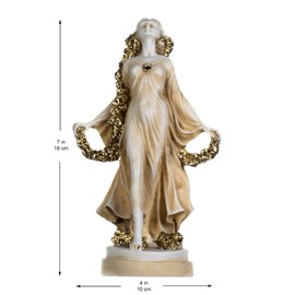 BeautifulGreekStatues FLORA Goddess Golden Maiden of Blossoms Flowers Molded Marble Statue Sculpture
